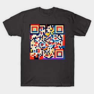 RickRoll QR Code Abstract Painting T-Shirt T-Shirt
